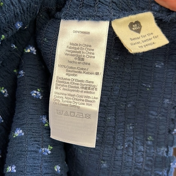 MADEWELL MILKMAID SMOCKED BALLOON SLEEVE TOP SIZE XXL COTTAGECORE NWT - Picture 10 of 10